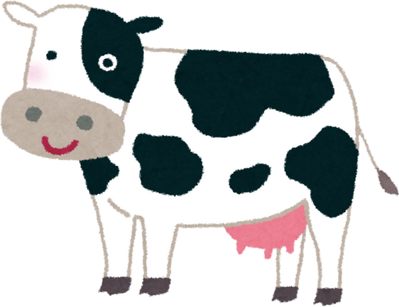 Hand-Drawn Illustration of a Smiling Dairy Cow